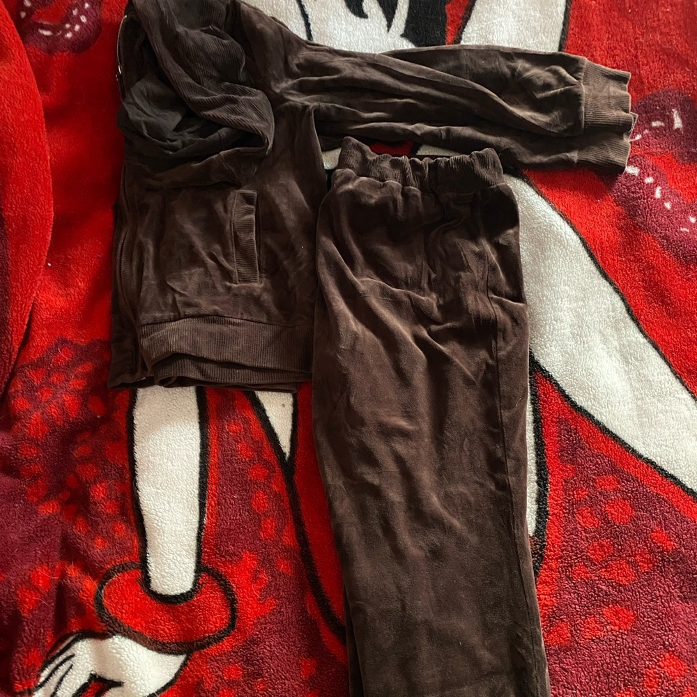 Velour track suit